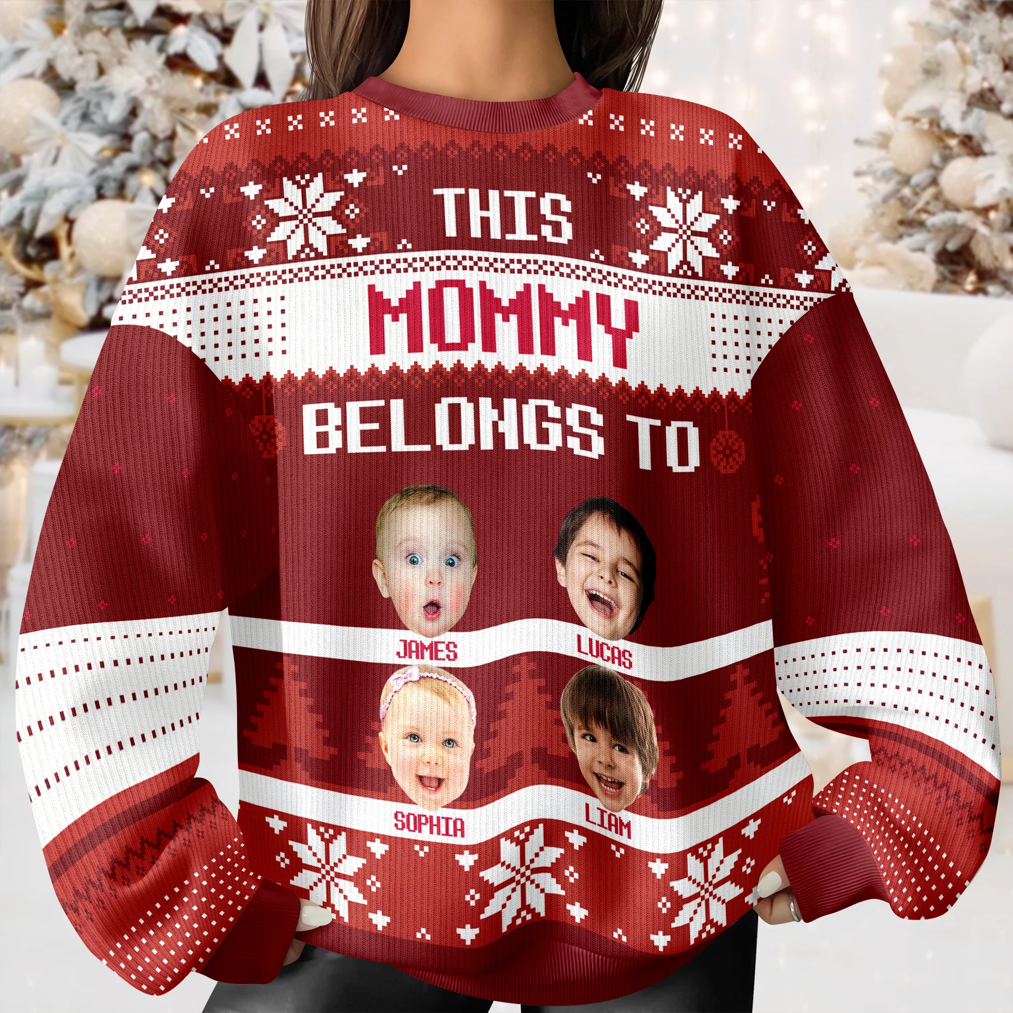 Custom Photo This Grandma Belongs To Christmas Ugly Sweater HO82 900036 - Image 5