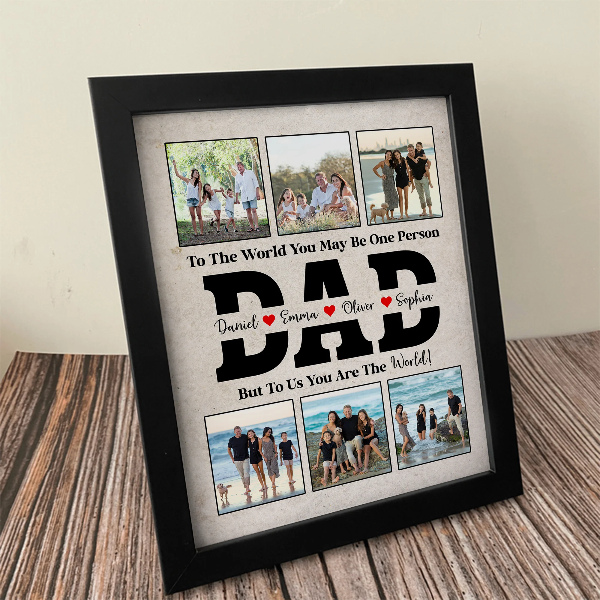 Custom Photo To Me You Are The World Picture Frame Father's Day Gift HA75 892296 - Image 2