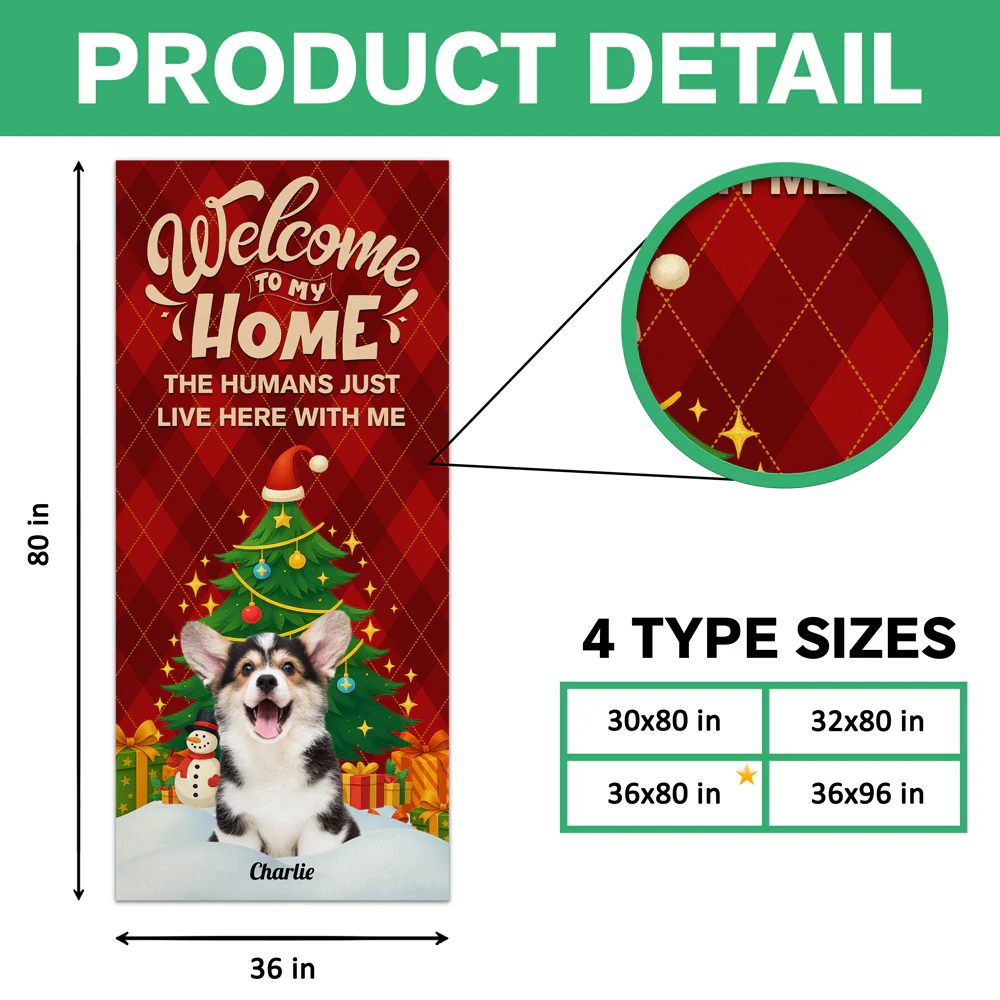 Custom Photo Welcome To My Home Door Cover Christmas Gift For Dog Lover CH07 899406 - Image 7