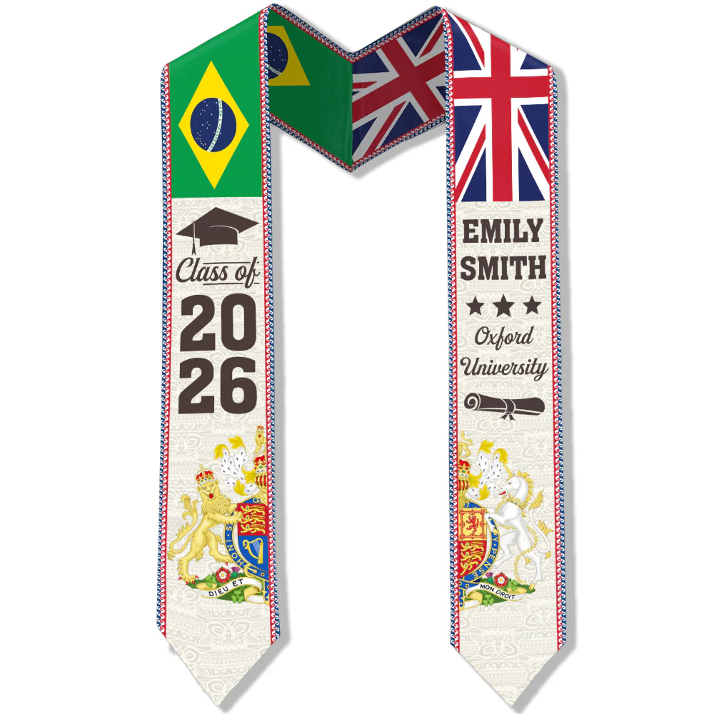 Custom Photo With Country Flag Class Of 2026 Stole Graduation Gift, Senior Gift LM32 897699 - Image 7