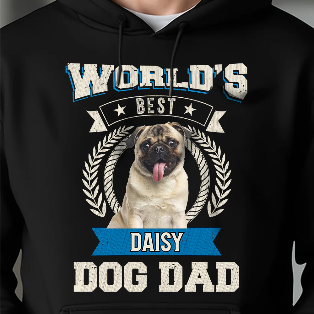 Custom Photo World's Best Dog Dad Dark Shirt CH07 896026 - Image 4