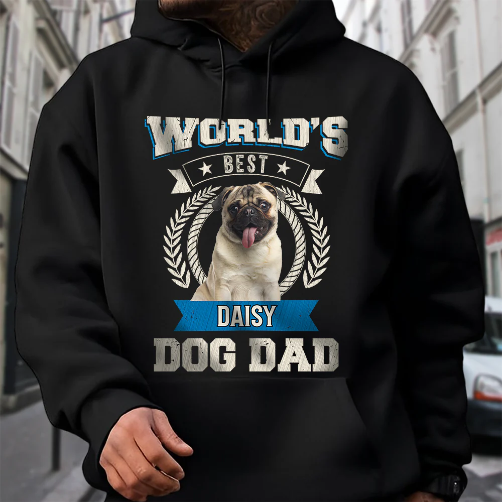 Custom Photo World's Best Dog Dad Dark Shirt CH07 896026 - Image 5