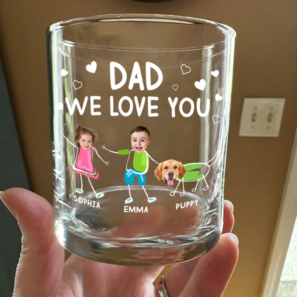 Dad We Love You Personalized Print Whiskey Glass Gift For Dad, Father HA75 892210 - Image 5