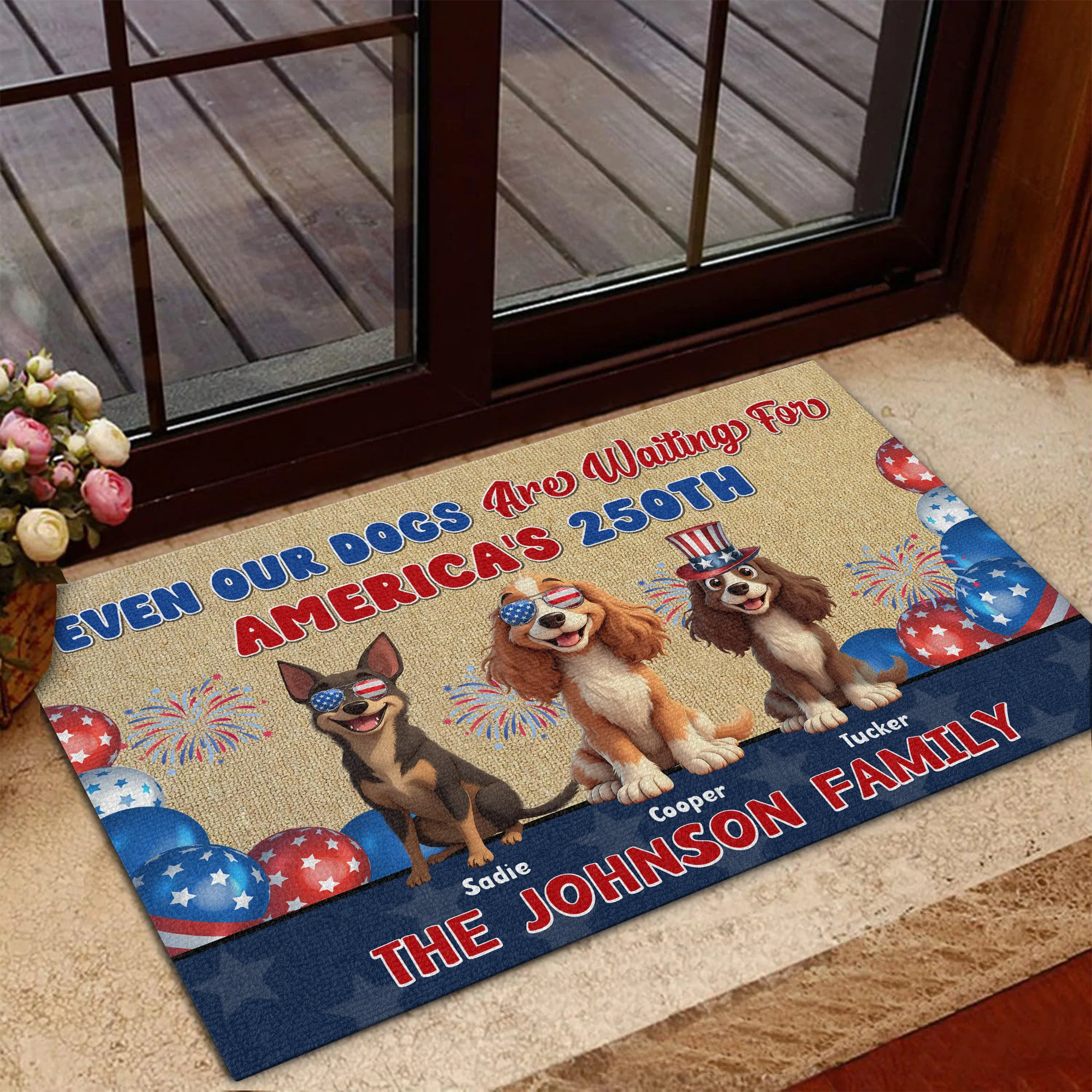 Even My Dog Waiting For America's 250th Personalized Doormat For Dog Lover CH07 910326 - Image 3