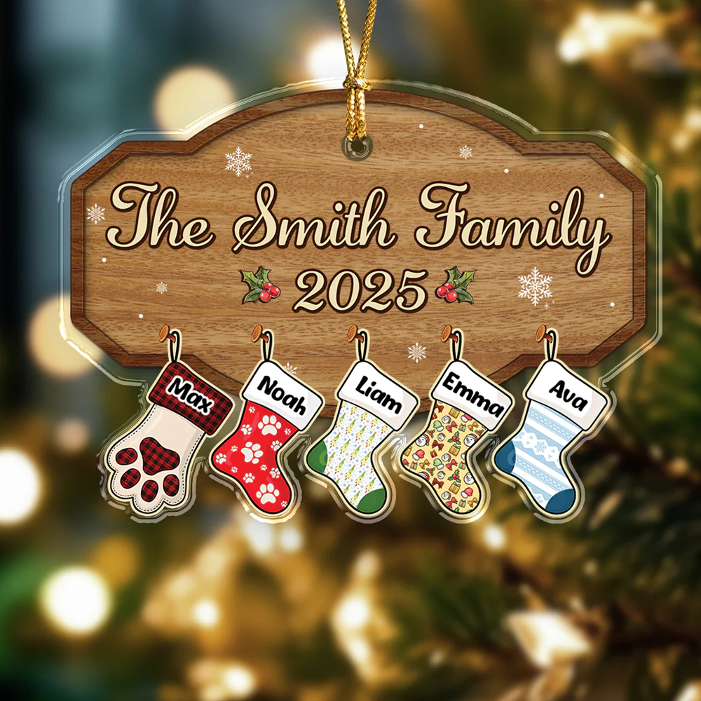 Family With Pets Personalized Acrylic Ornament CH07 899564 - Image 4