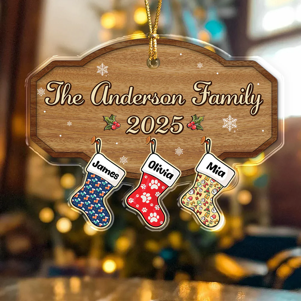 Family With Pets Personalized Acrylic Ornament CH07 899564 - Image 6