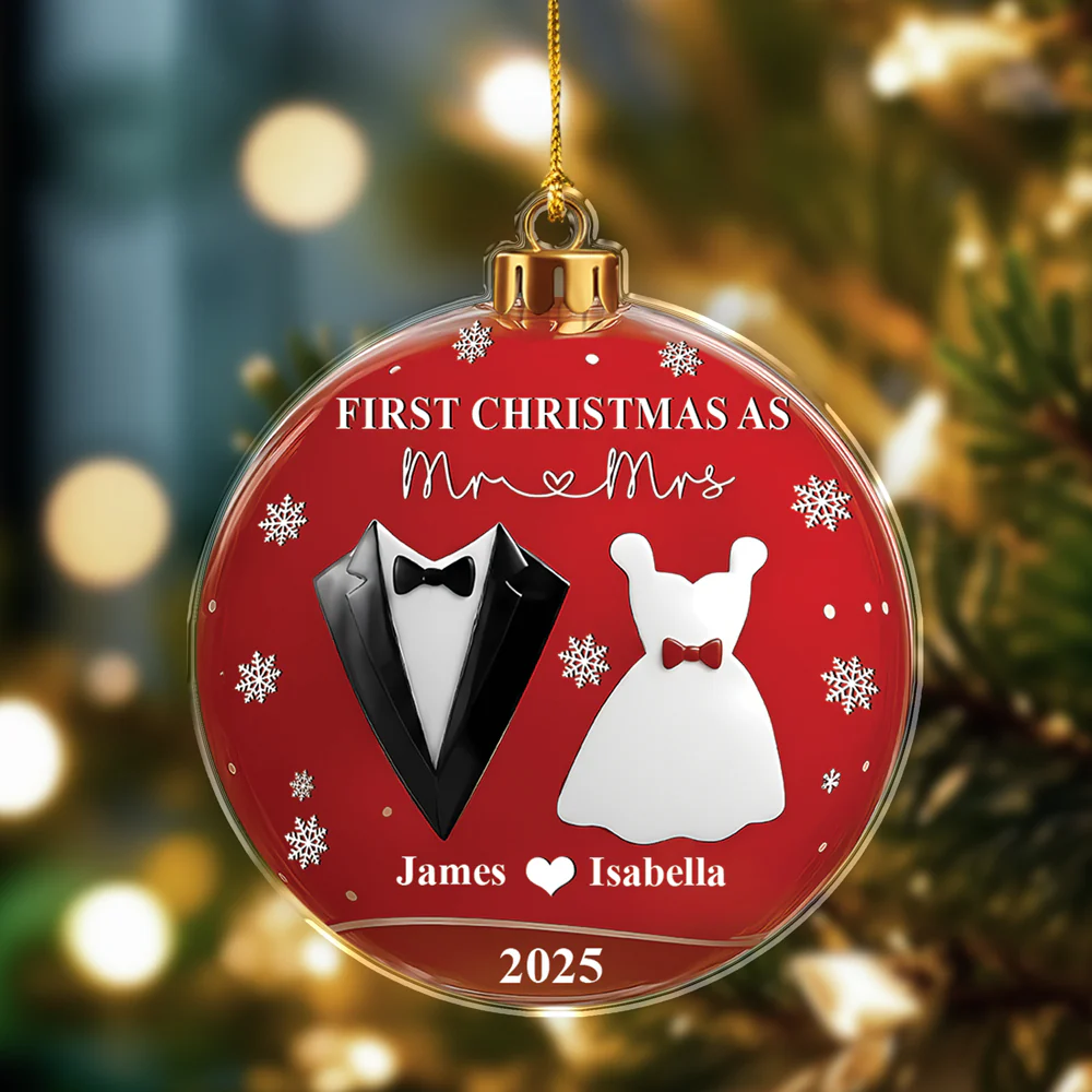 First Christmas As Mr And Mrs - Personalized Acrylic Ornament CH07 899096 - Image 6