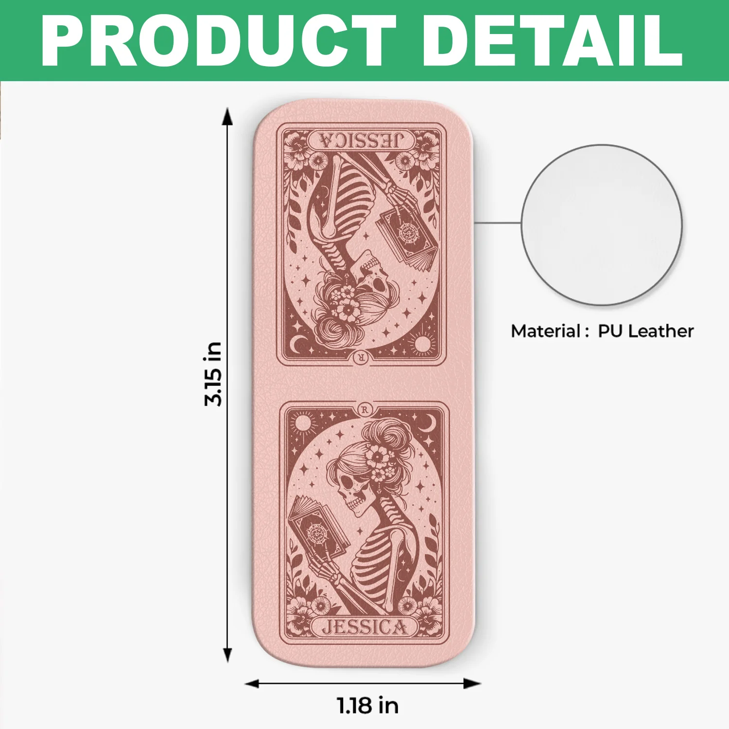 Floral Skeleton Read Till Death - Personalized Leather Magnetic Bookmark CH07 899534 - Image 7