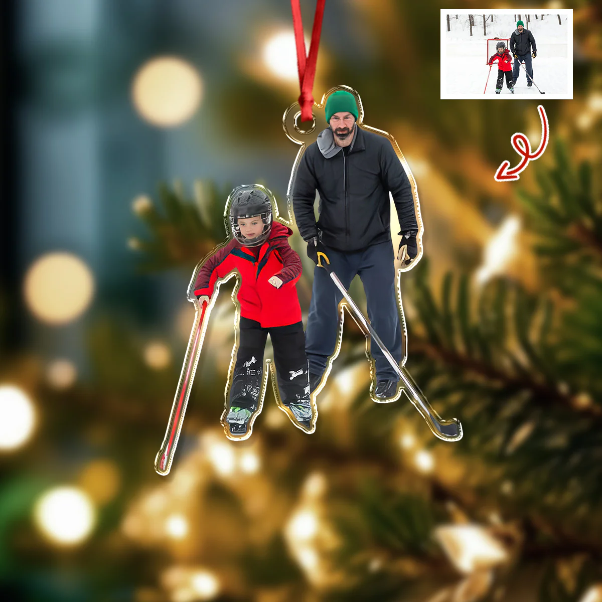 Frozen Bonds - Personalized Acrylic Ornament Gift For Ice Hockey Lovers HO82 900170 - Image 2