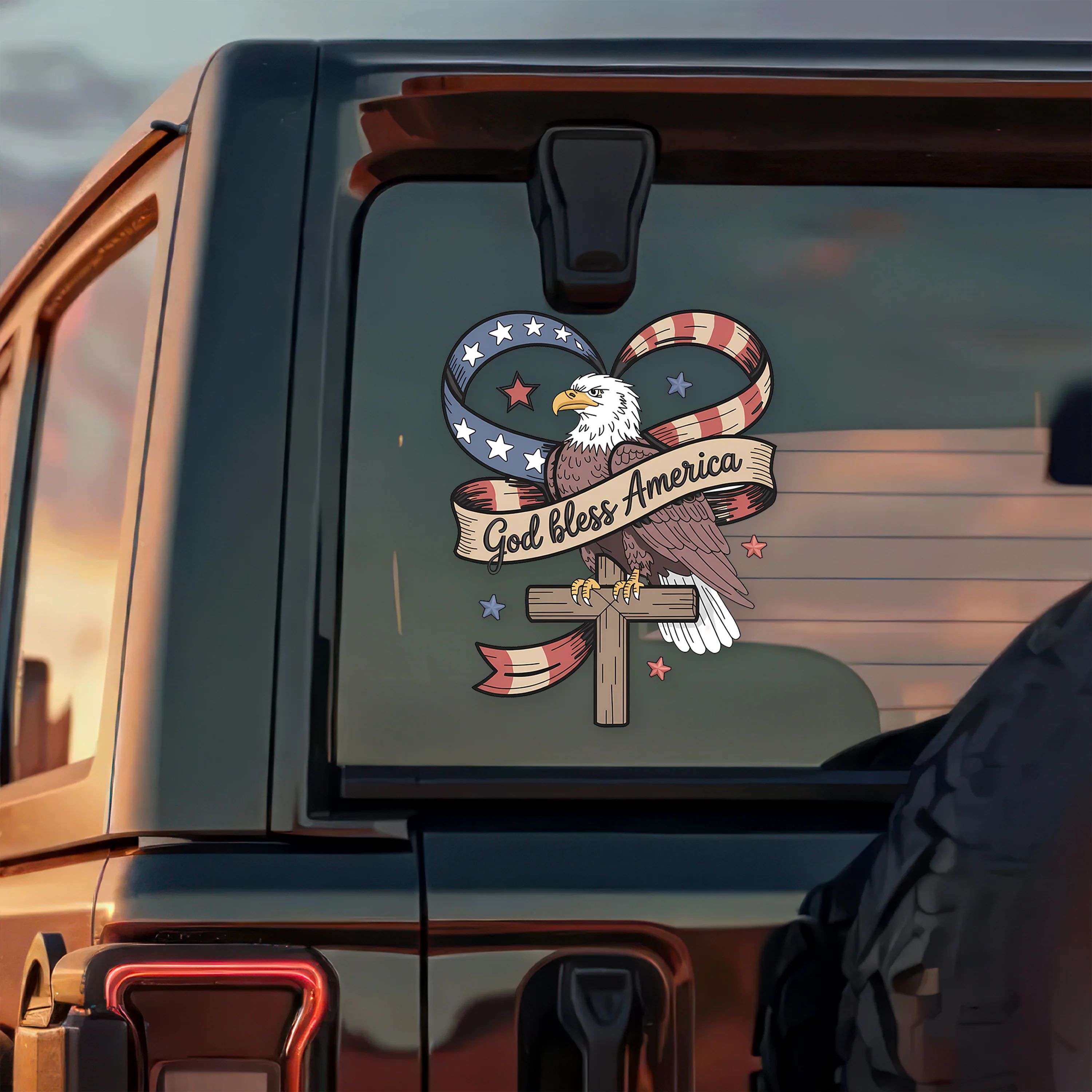 God Bless America Car Window Decal Sticker HA75 920140 - Image 5