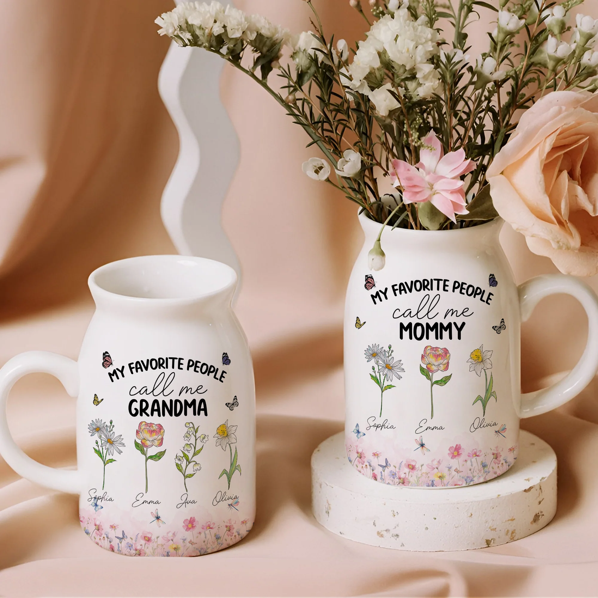 My Favorite People Call Me Mommy And Grandma Personalized Vase LM32 893963 - Image 5