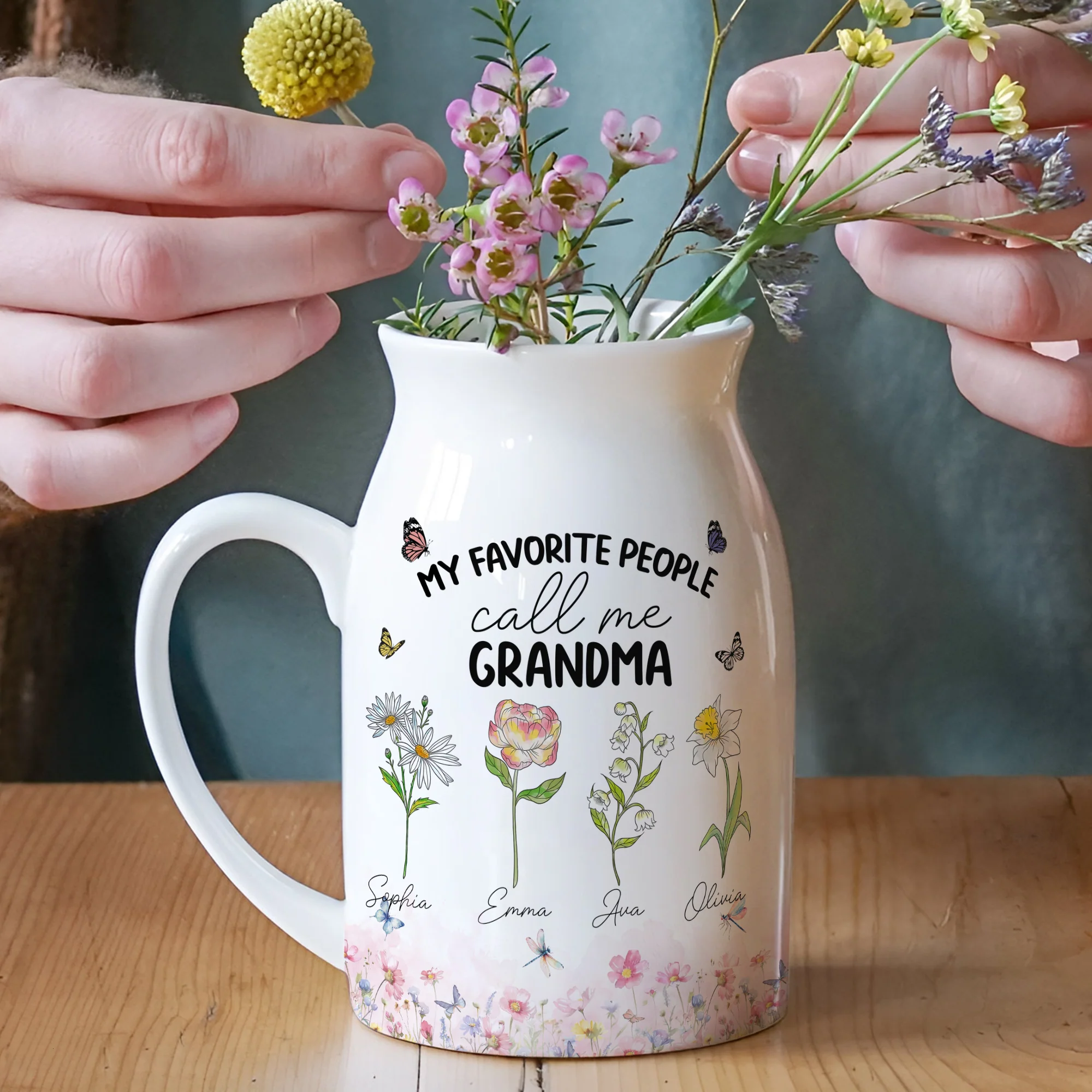 My Favorite People Call Me Mommy And Grandma Personalized Vase LM32 893963 - Image 8