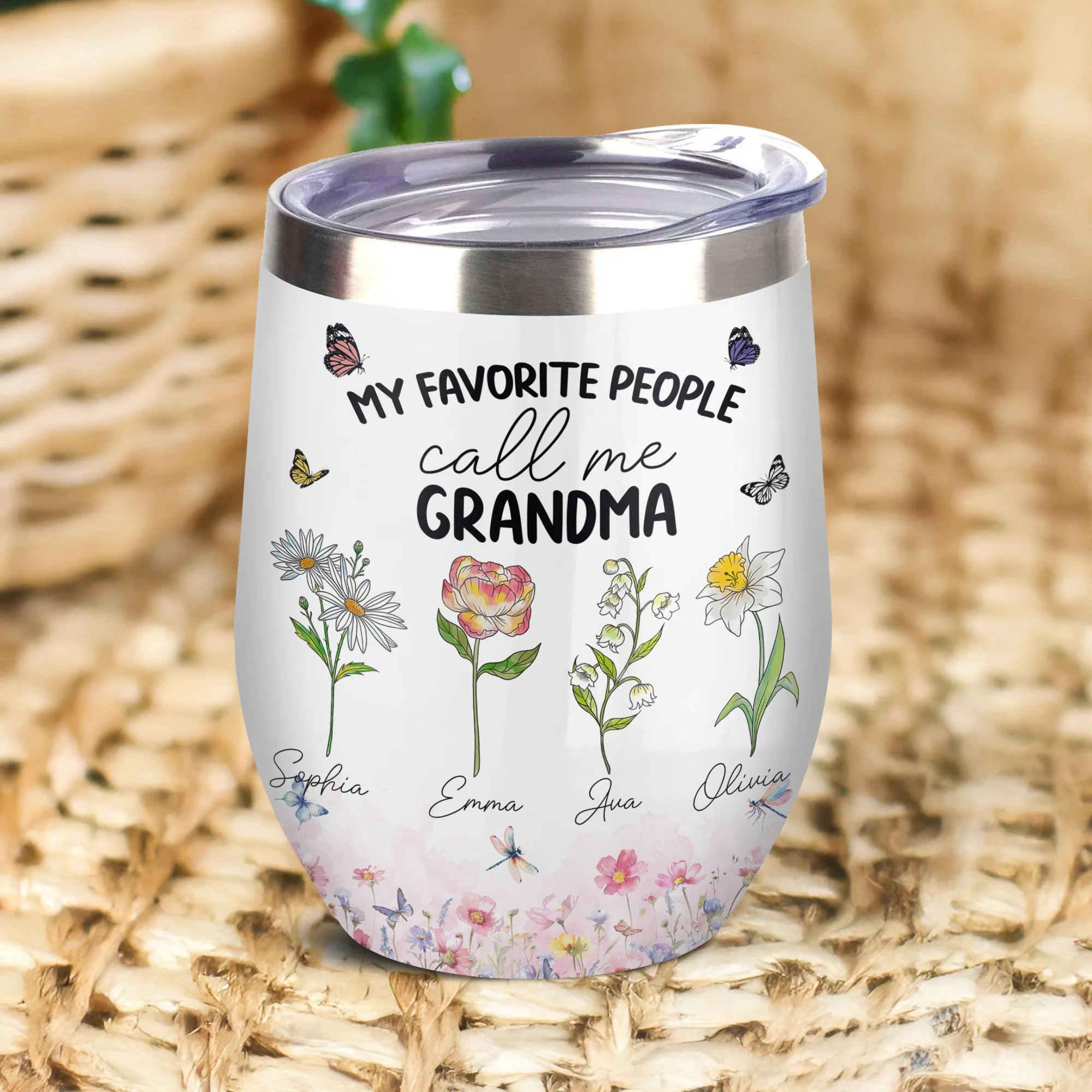 My Favorite People Call Me Mommy And Grandma Personalized Wine Tumbler LM32 893995 - Image 3