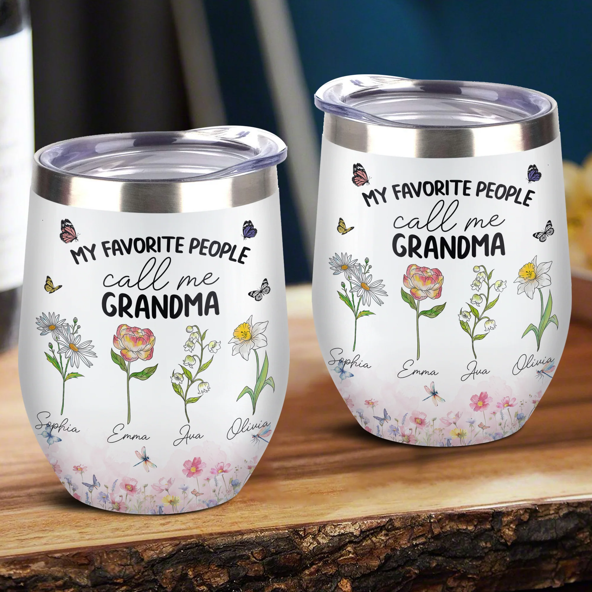 My Favorite People Call Me Mommy And Grandma Personalized Wine Tumbler LM32 893995 - Image 4