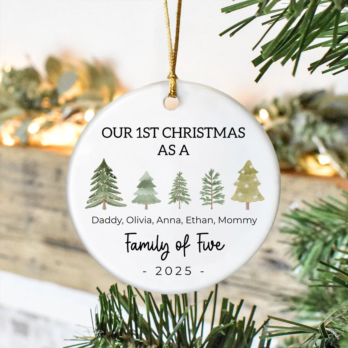 Our 1st Christmas As A Tree Family Of Three Christmas Ceramic Ornament LM32 895429 - Image 5