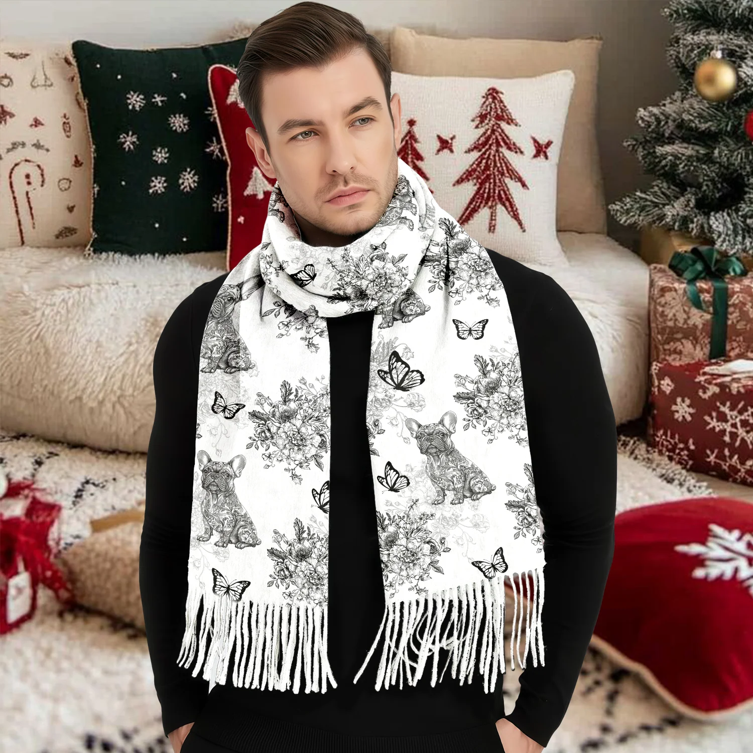 Personalized Dog Chinoiserie Toile De Jouy Style Scarf HO82 900758 - Image 6