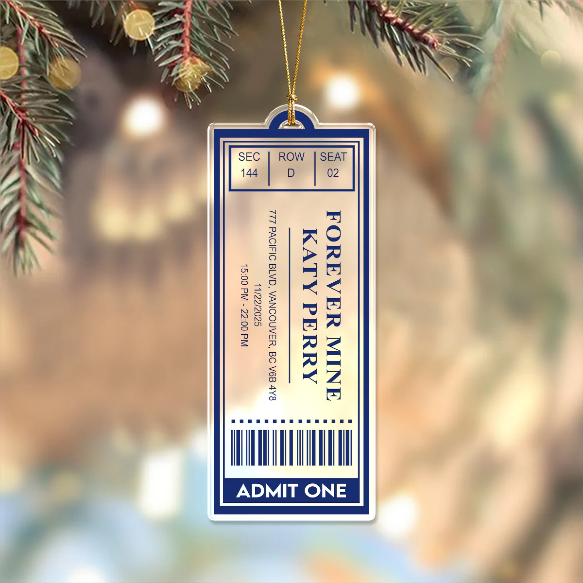 Personalized Favorite Concert Ticket Christmas Acrylic Ornament Gift For Music Lovers LM32 897377 - Image 3