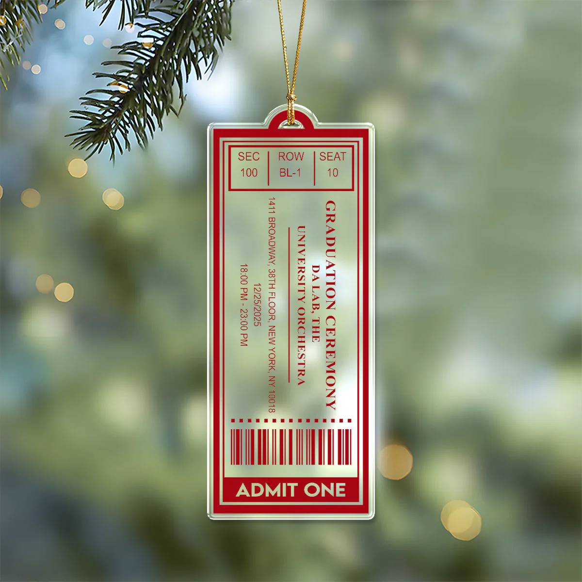 Personalized Favorite Concert Ticket Christmas Acrylic Ornament Gift For Music Lovers LM32 897377 - Image 4
