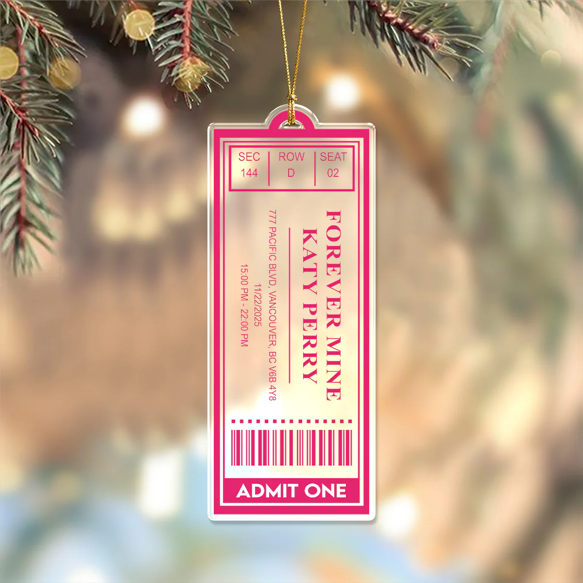 Personalized Favorite Concert Ticket Christmas Acrylic Ornament Gift For Music Lovers LM32 897377 - Image 5