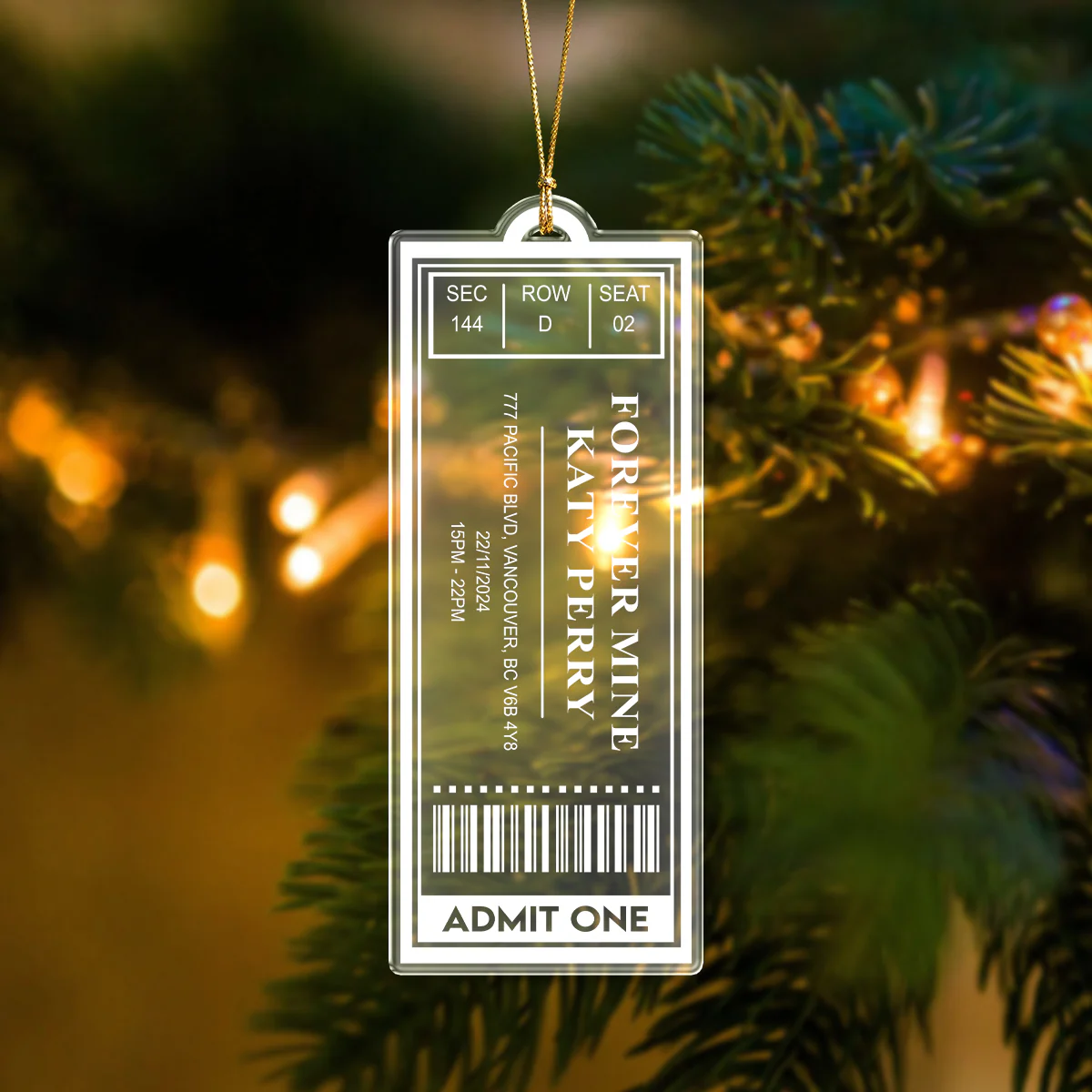 Personalized Favorite Concert Ticket Christmas Acrylic Ornament Gift For Music Lovers LM32 897377 - Image 6