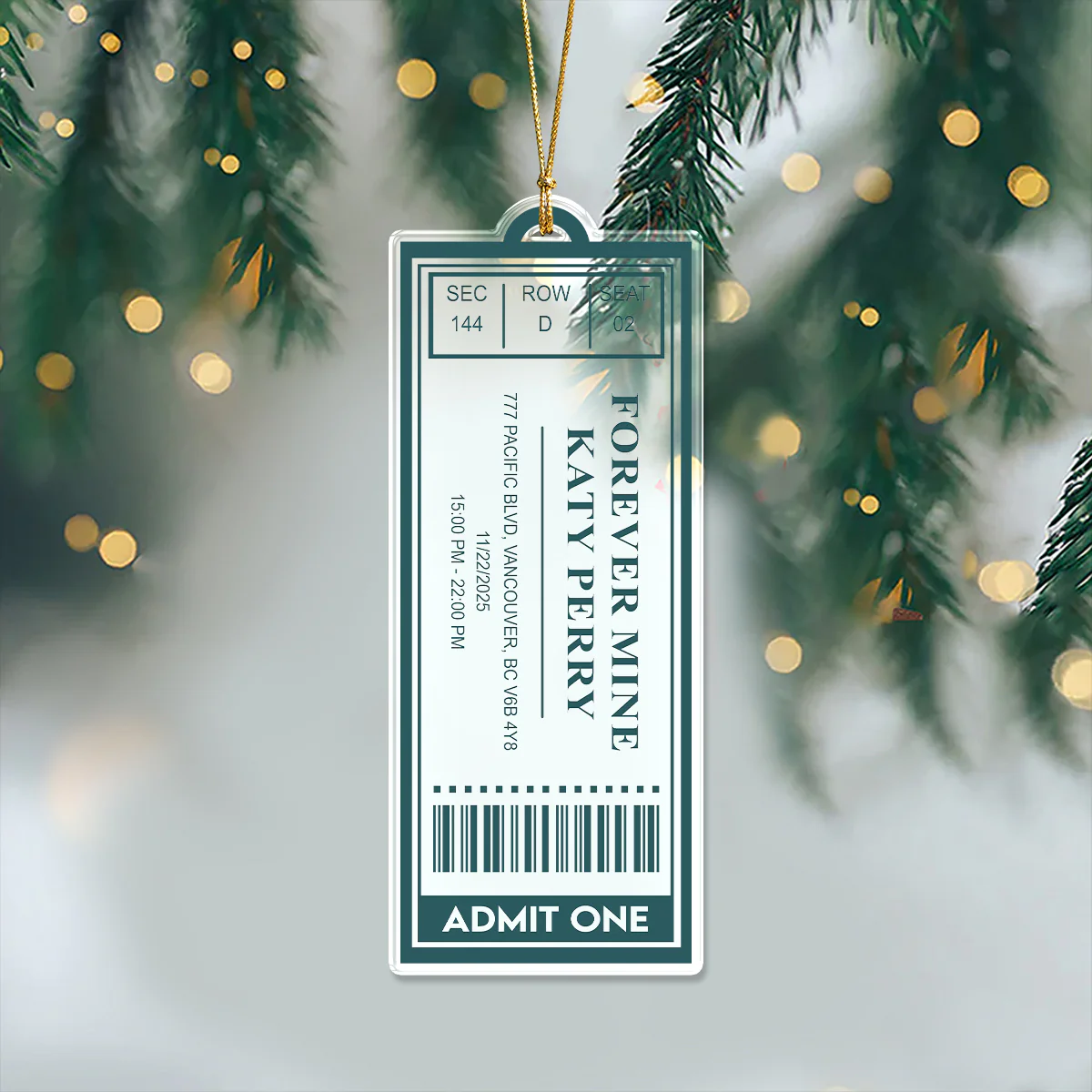 Personalized Favorite Concert Ticket Christmas Acrylic Ornament Gift For Music Lovers LM32 897377 - Image 7