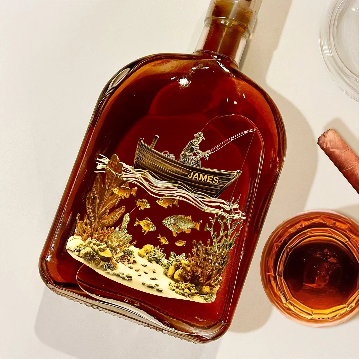Personalized Fishing Whiskey Bottle Gift For Fisherman, Fishing Lovers HO82 900880 - Image 2