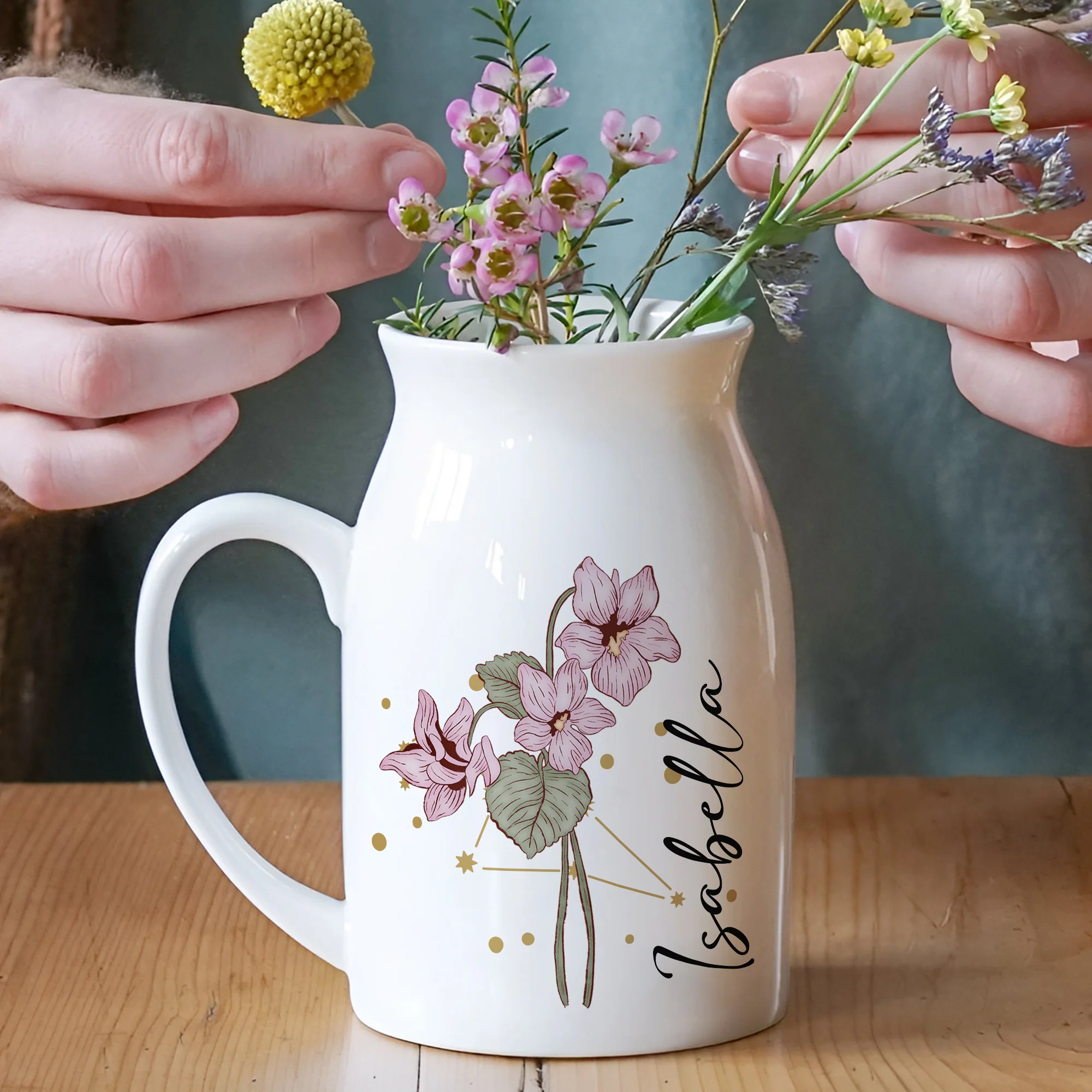 Personalized Flowers And Constellations Flower Vase TH10 894427 - Image 4