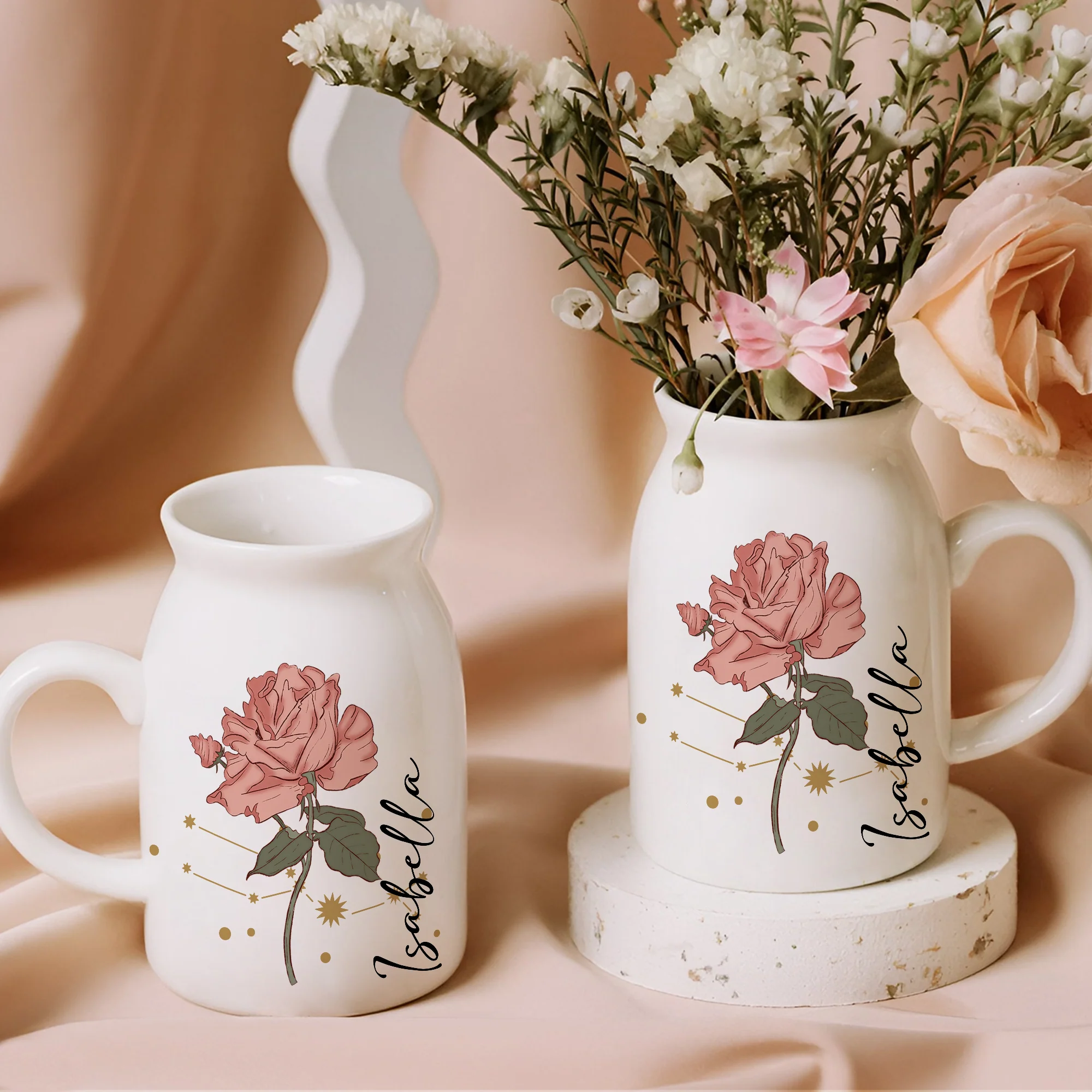 Personalized Flowers And Constellations Flower Vase TH10 894427 - Image 6