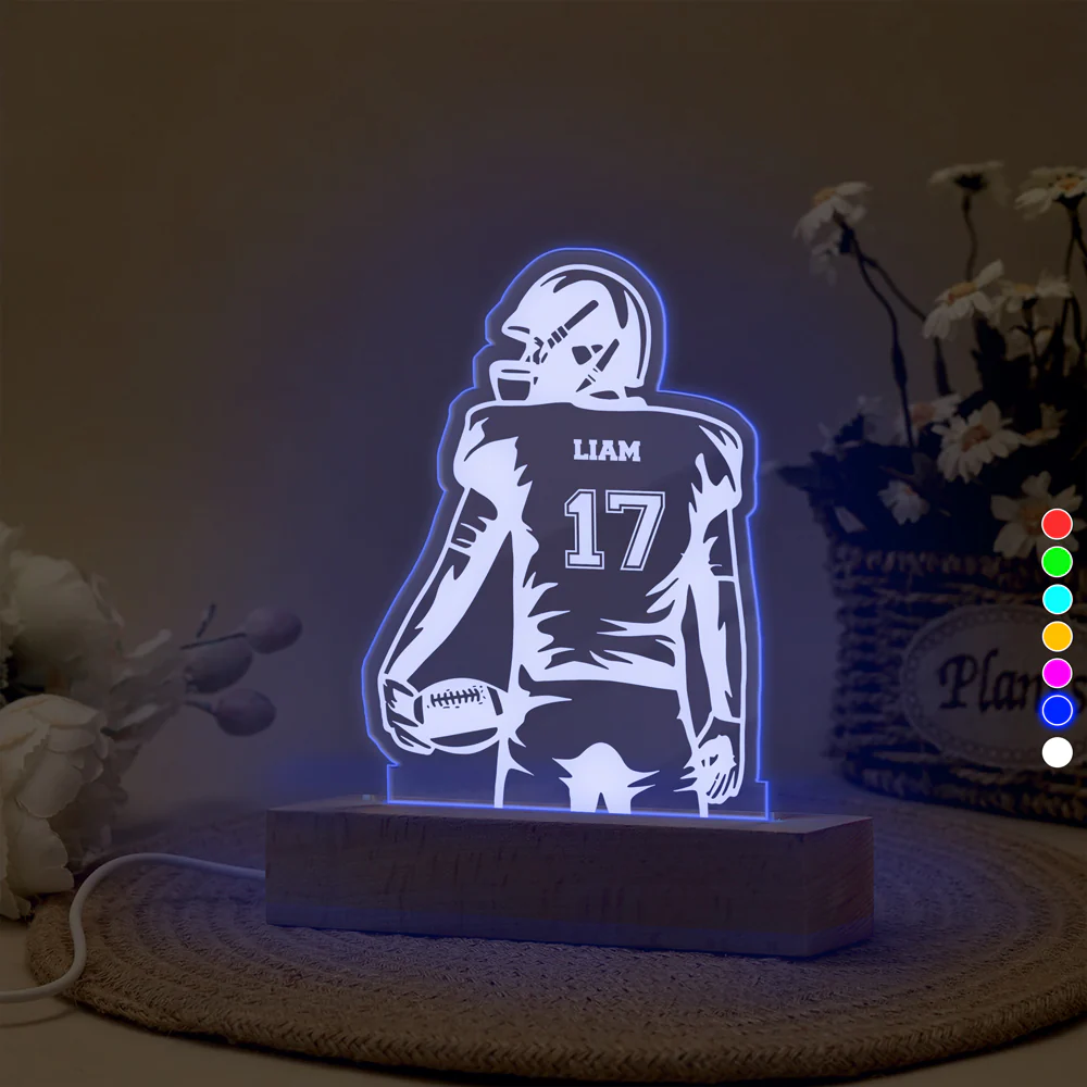 Personalized Football Player LED Night Light Football Team Gift CH07 899460 - Image 2