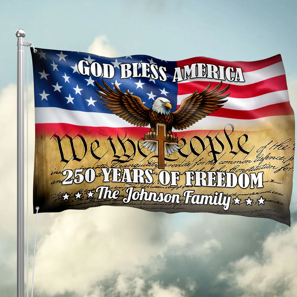 Personalized God Bless US 250 Years Of Freedom Banner House Flag HO82 900900 - Image 7