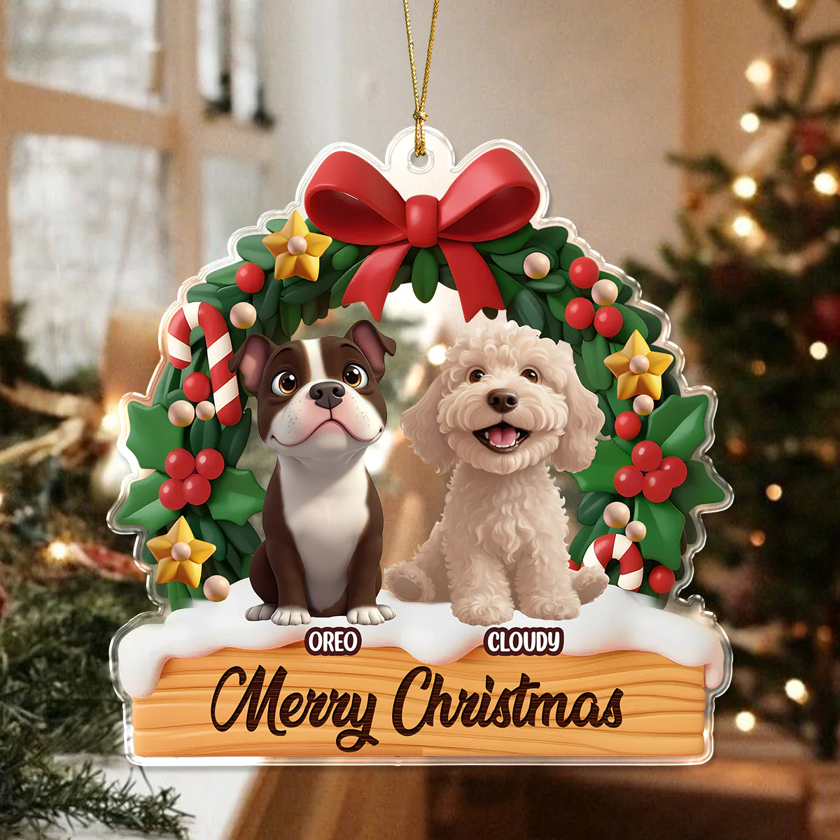 Personalized Happy Pawlidays Christmas Acrylic Ornament Gift For Dog Lover LM32 897247 - Image 4