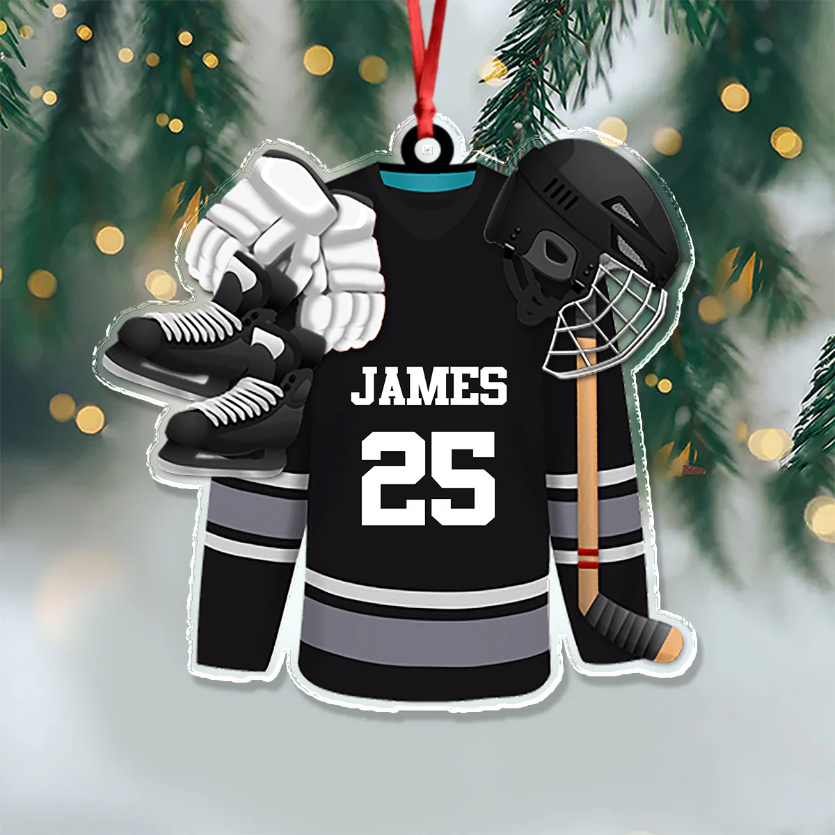 Personalized Hockey Skates Helmet And Stick Acrylic Ornament Gift For Hockey Lovers HO82 900034 - Image 2