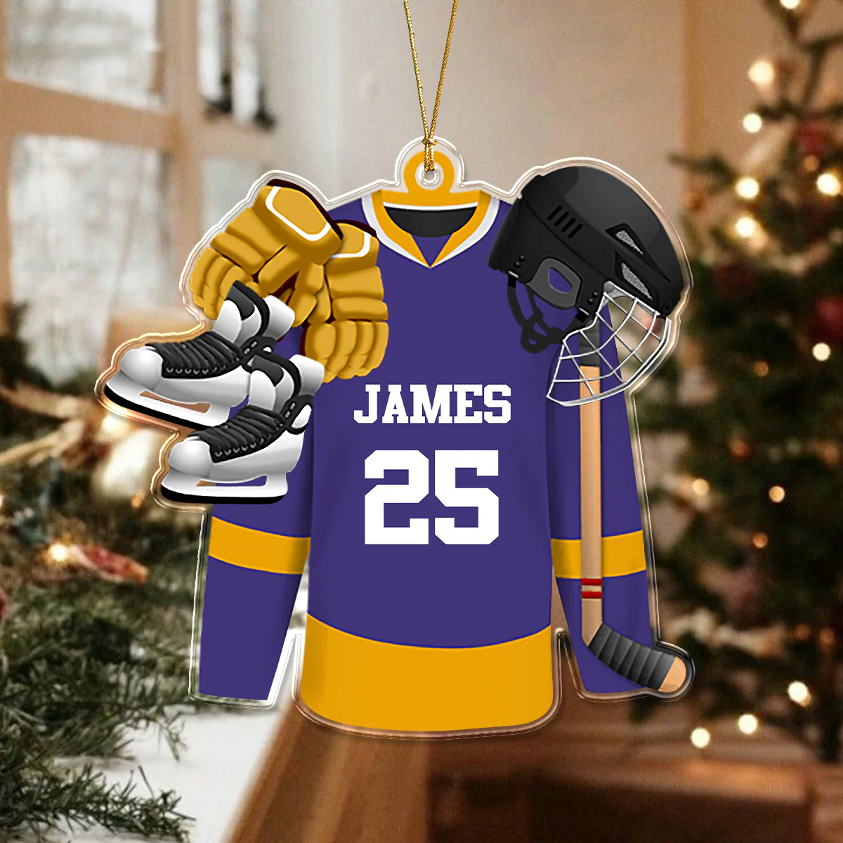 Personalized Hockey Skates Helmet And Stick Acrylic Ornament Gift For Hockey Lovers HO82 900034 - Image 8