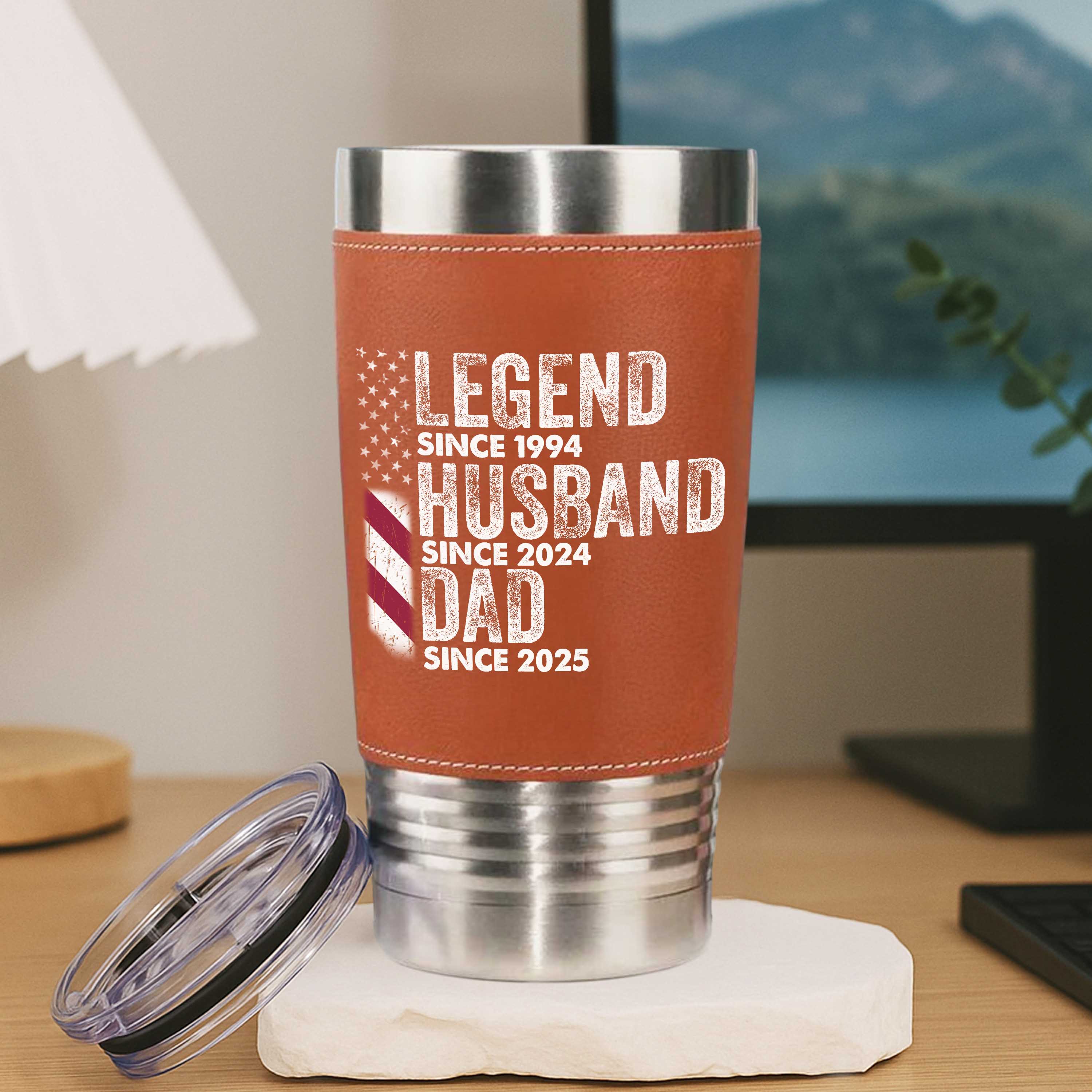 Personalized Legend Husband Dad Grandpa Leather Tumbler TH10 894015 - Image 3