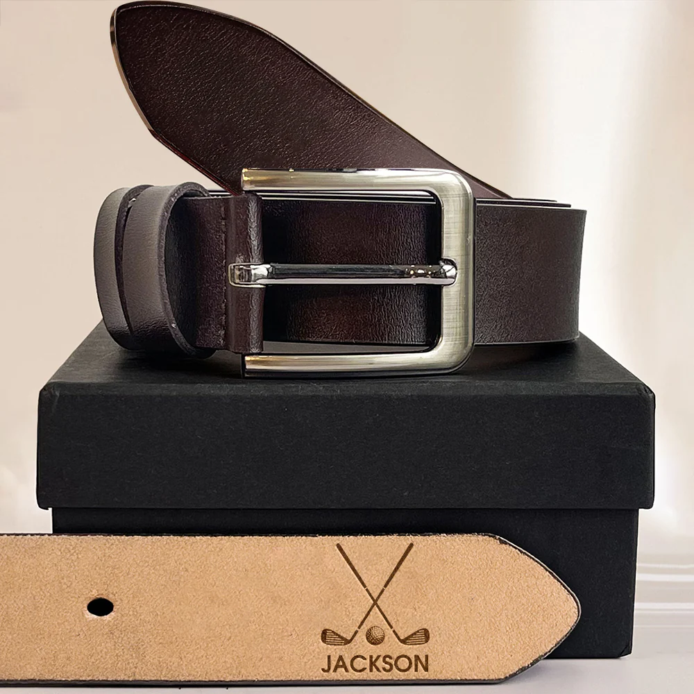 Personalized Name Engraved Leather Belt Gift For Golf Enthusiast, Golfers And Coaches HO82 900888 - Image 4
