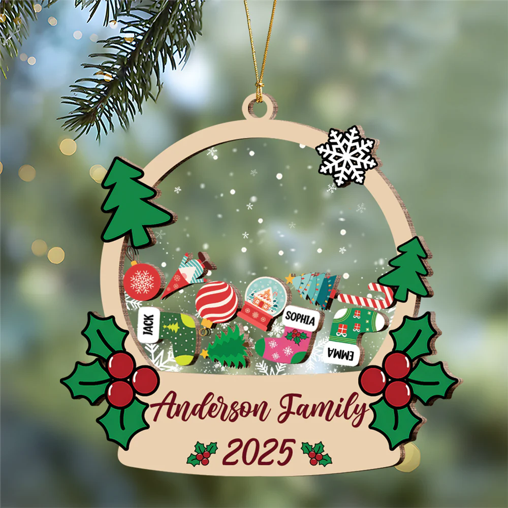 Personalized Stocking Family & Pet Shaker Ornament Christmas Gift For Family CH07 896932 - Image 3