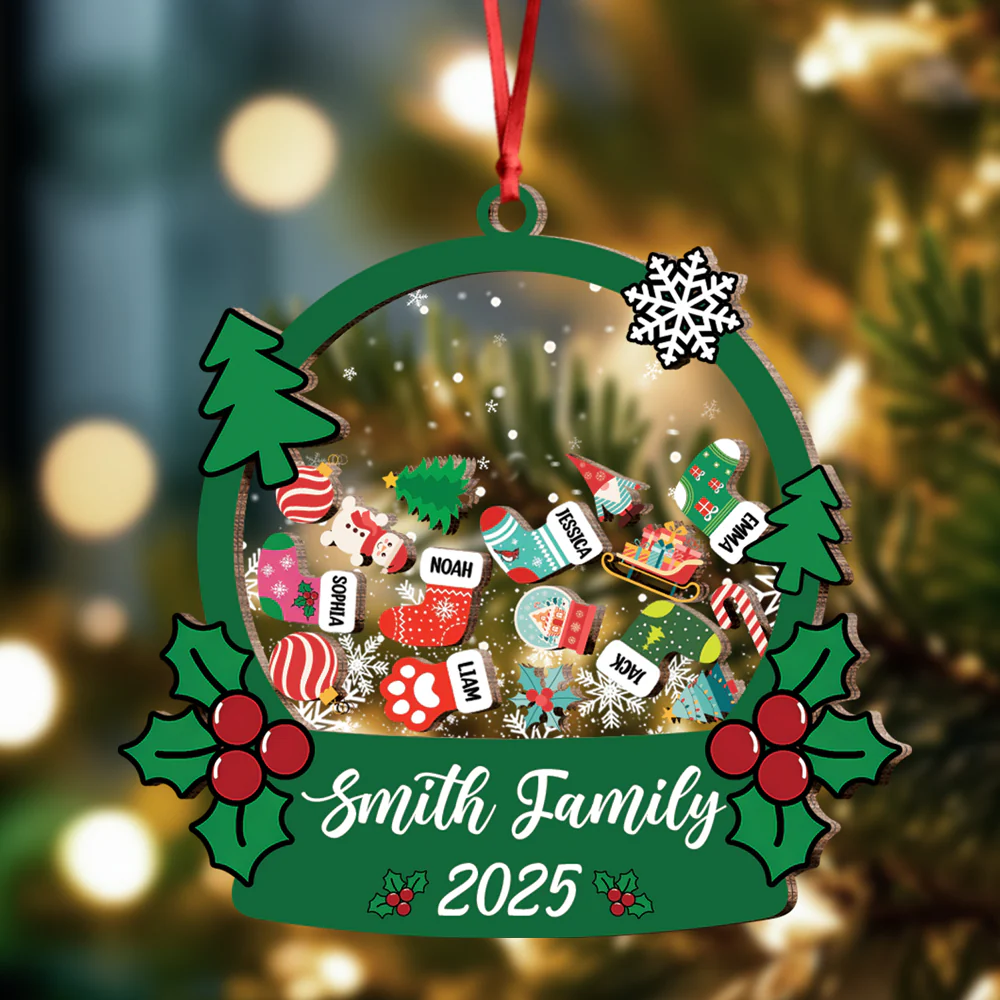 Personalized Stocking Family & Pet Shaker Ornament Christmas Gift For Family CH07 896932 - Image 4