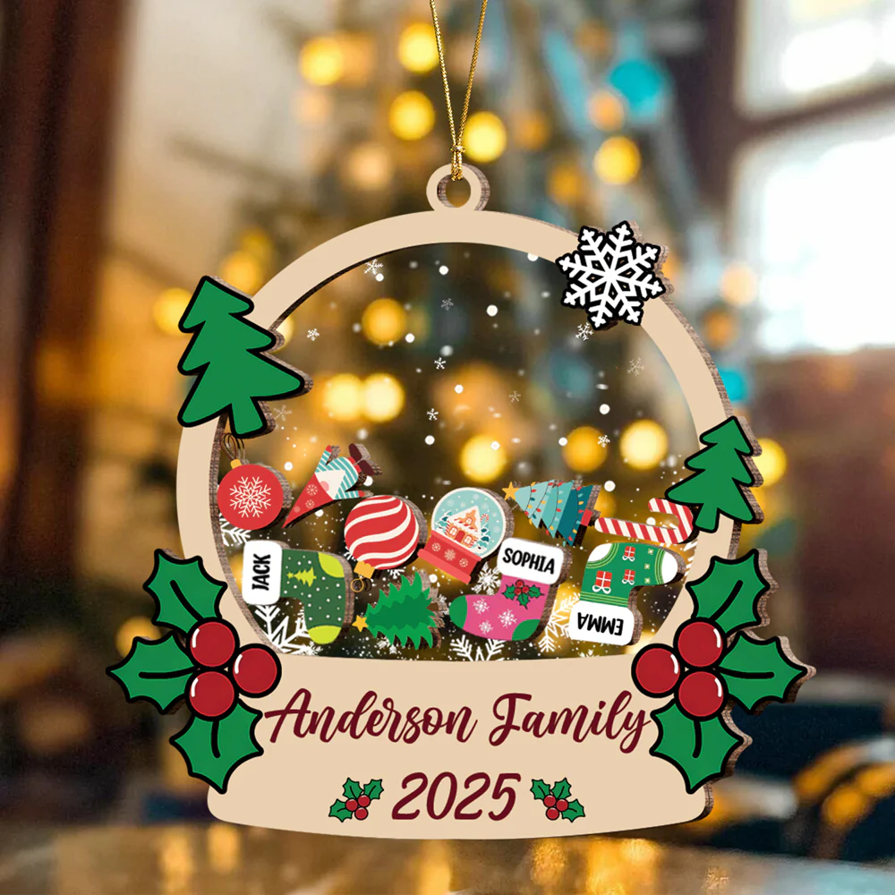 Personalized Stocking Family & Pet Shaker Ornament Christmas Gift For Family CH07 896932 - Image 6