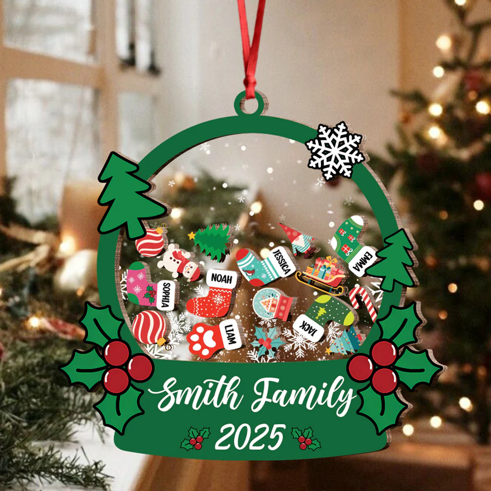 Personalized Stocking Family & Pet Shaker Ornament Christmas Gift For Family CH07 896932 - Image 7