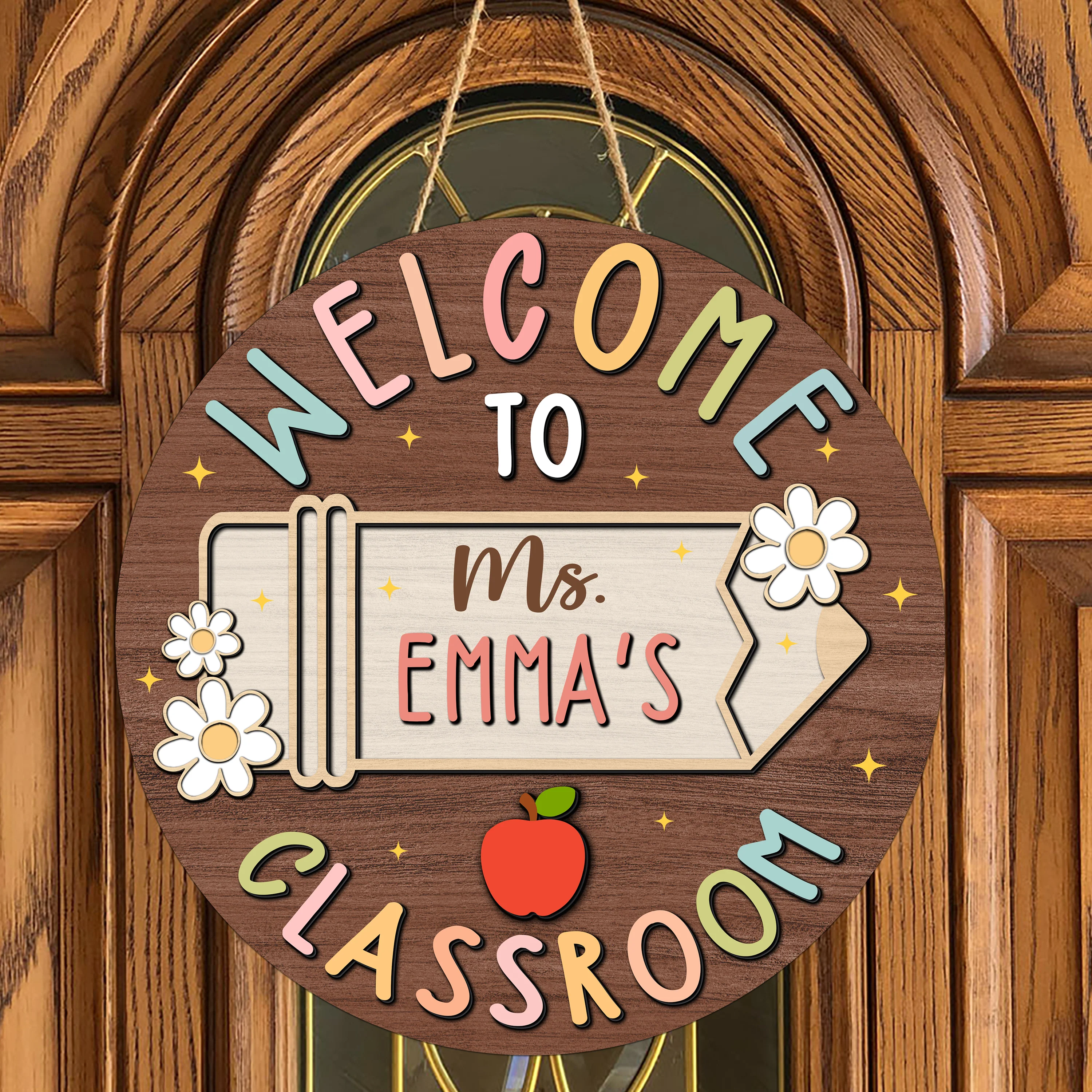 Personalized Teacher's Name Door Hanger Classroom Decor And Gift For Teacher HO82 894418 - Image 6