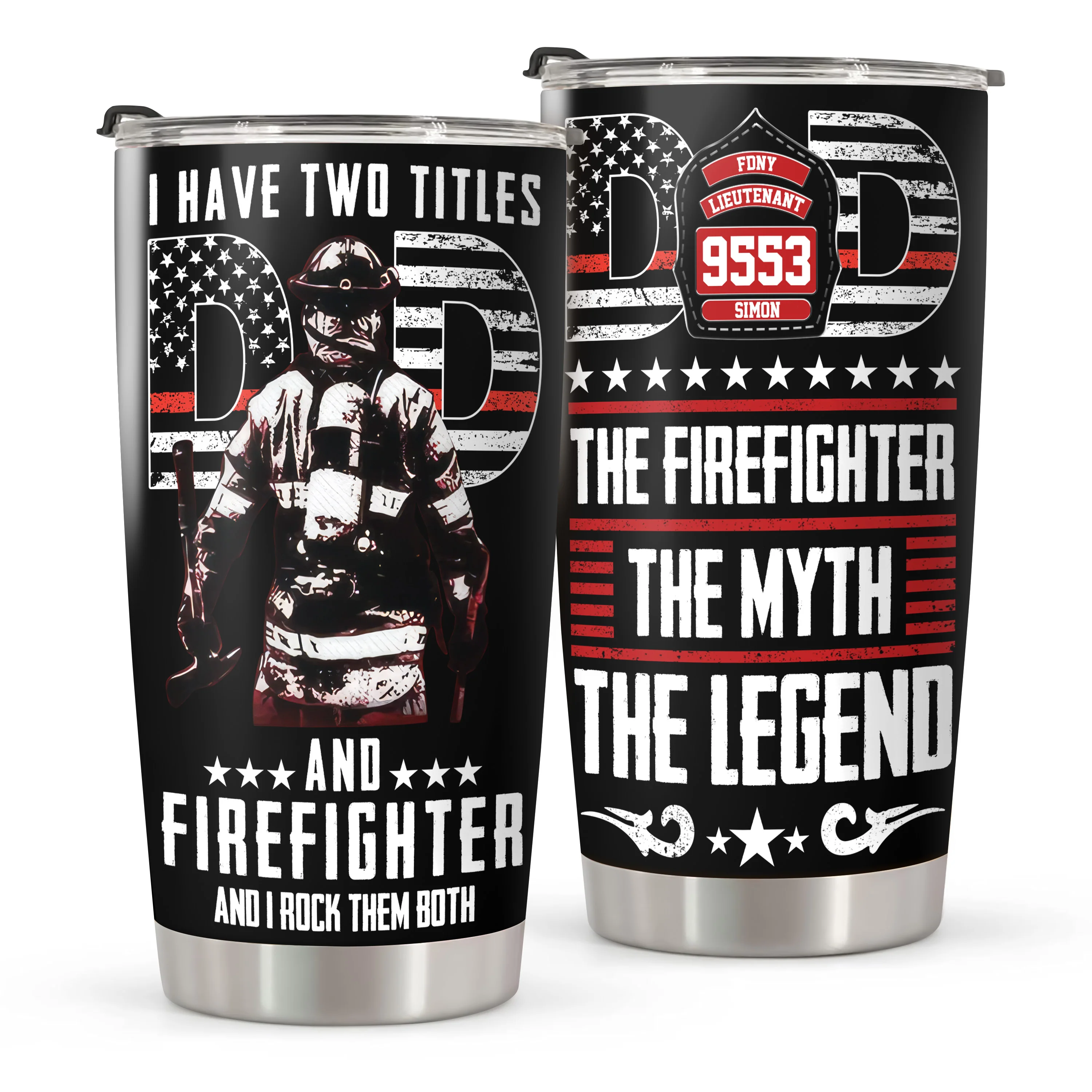 Personalized Tumbler I Have Two Titles Dad And Firefighter TH10 892887 - Image 2