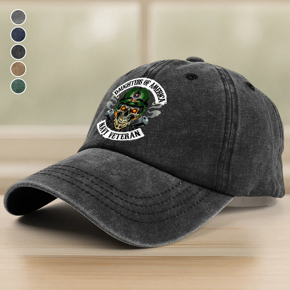 Sons/Daughters Of America US Army Veteran - Personalized Washed Denim Baseball Cap For Soldier CH07 896464 - Image 2