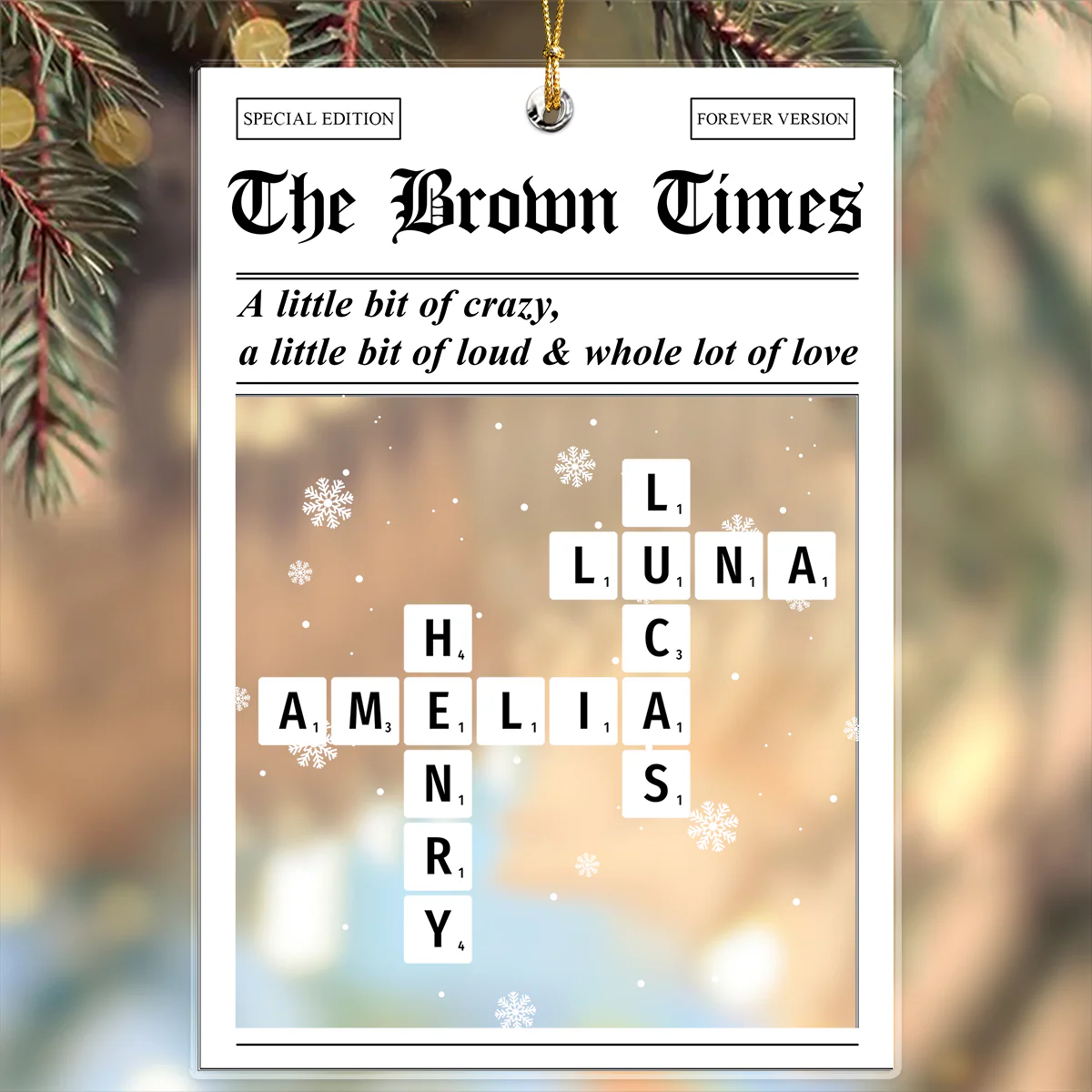The Family Times Custom Family Name Crossword Acrylic Ornament Christmas Gift For Family CH07 899744 - Image 3