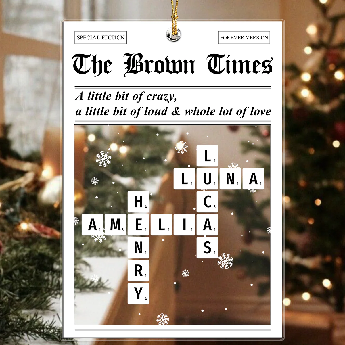 The Family Times Custom Family Name Crossword Acrylic Ornament Christmas Gift For Family CH07 899744 - Image 4