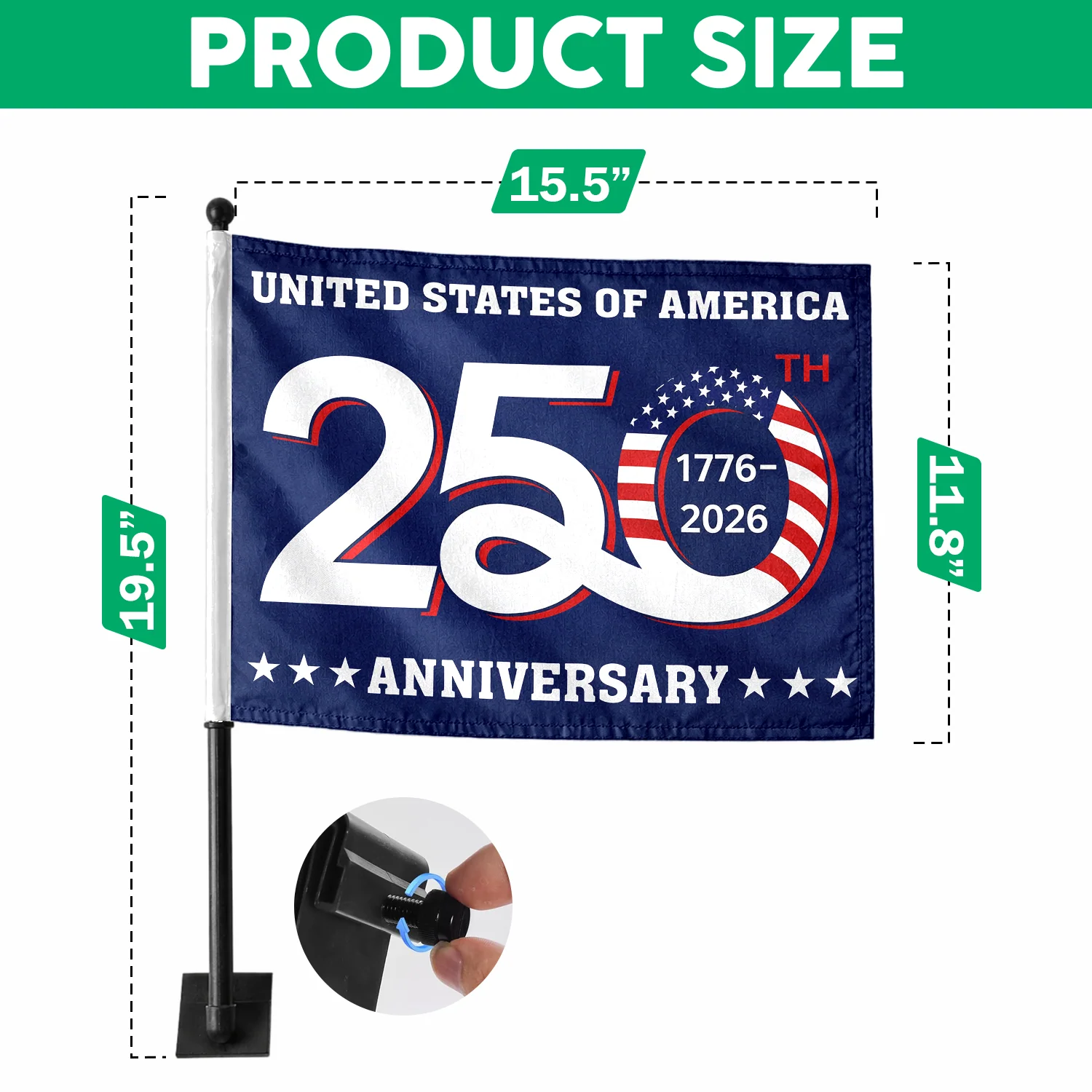 United States Of America 250th Anniversary Car Flag HA75 898522 - Image 5