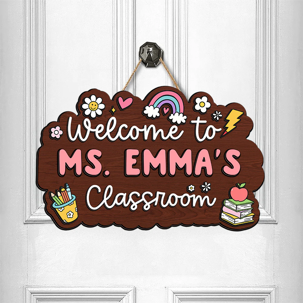 Welcome To Classroom Personalized Door Sign Gift For Teacher HO82 894294 - Image 5