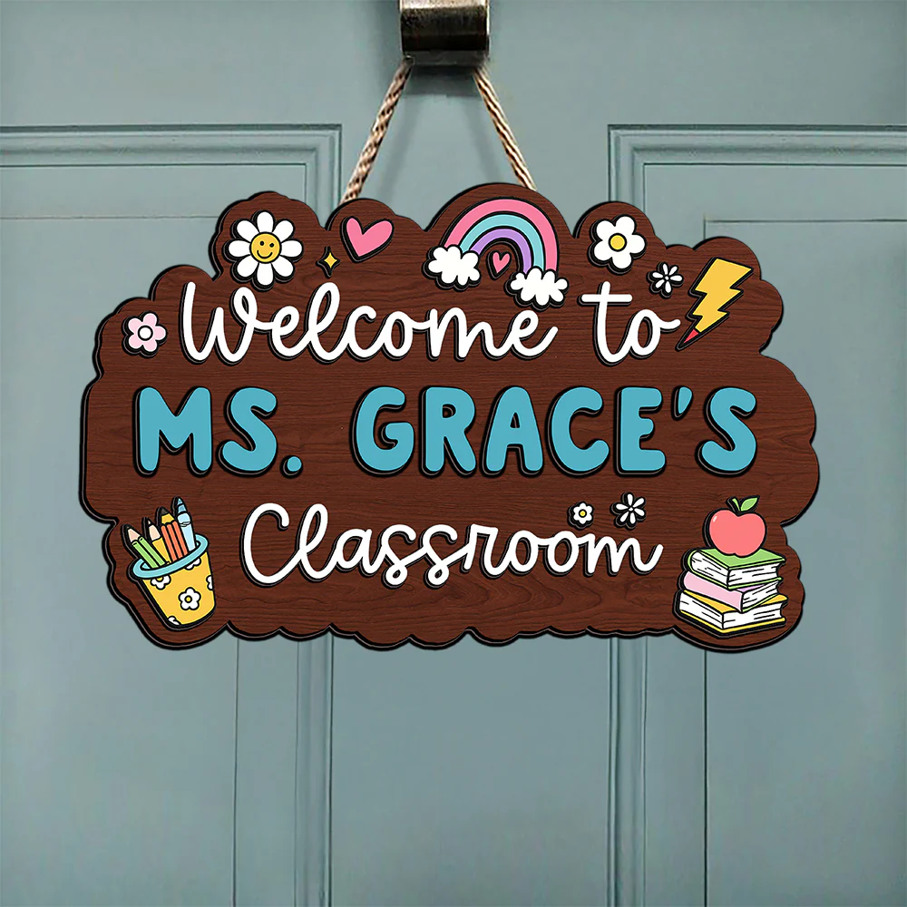 Welcome To Classroom Personalized Door Sign Gift For Teacher HO82 894294 - Image 6