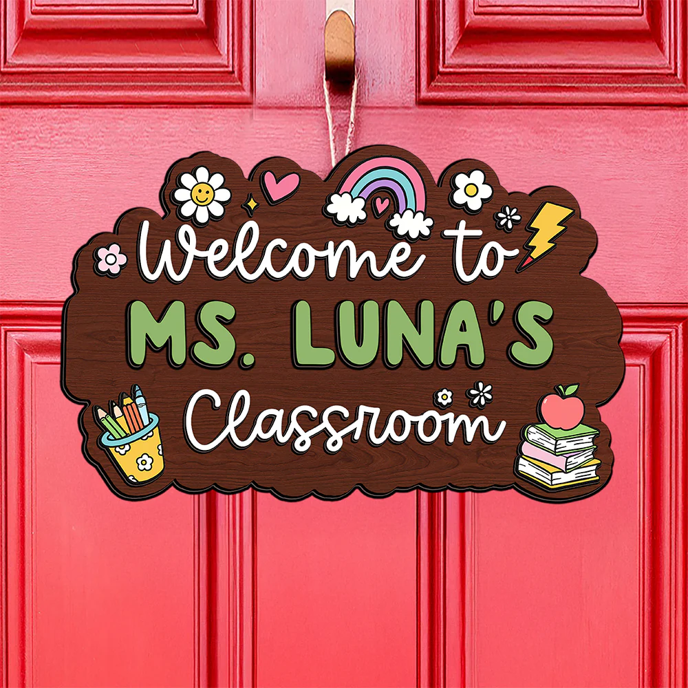 Welcome To Classroom Personalized Door Sign Gift For Teacher HO82 894294 - Image 7