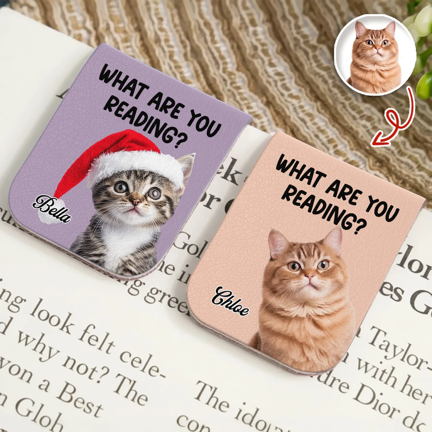 What Are You Reading - Custom Cat Photo Leather Magnetic Bookmark For Book Lovers, Cat Lovers CH07 899530 - Image 4