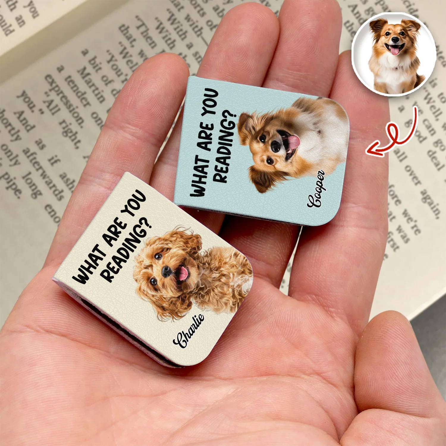 What Are You Reading - Custom Dog Photo Leather Magnetic Bookmark For Book Lovers, Dog Lovers CH07 899528 - Image 5